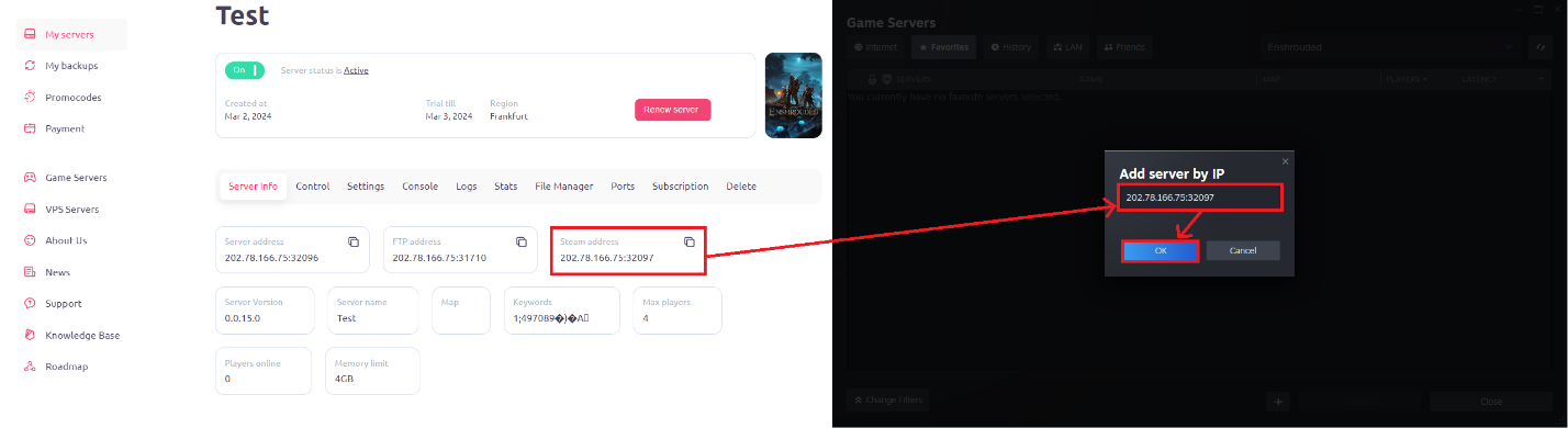 Adding server to the Steam.