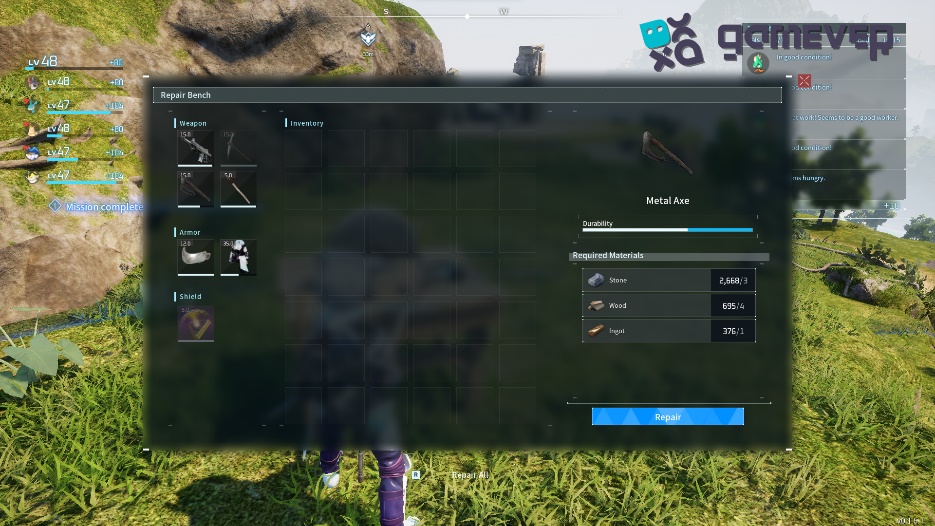 Repairing the metal axe
