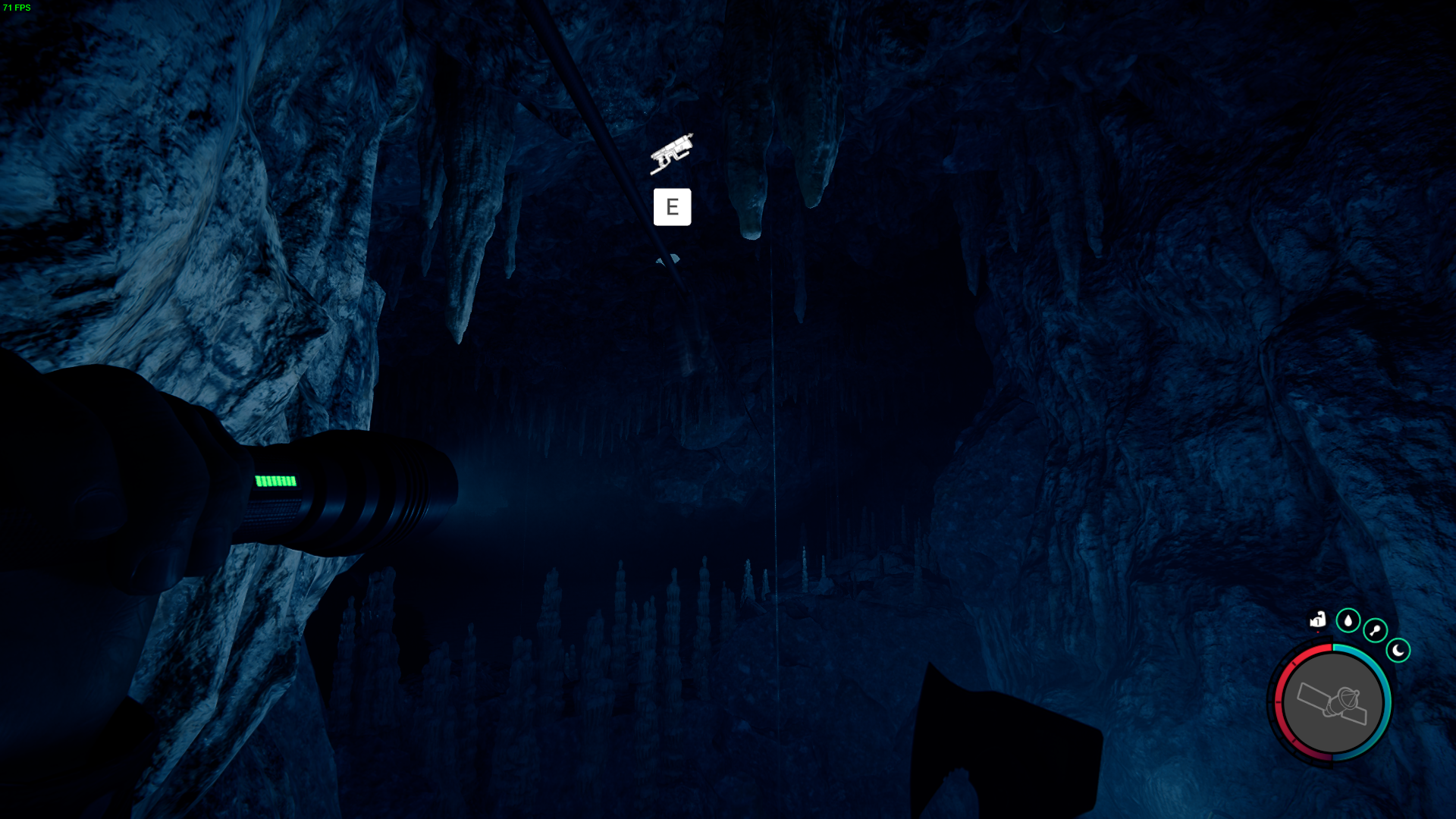Zip-line across chambers for deeper exploration.
