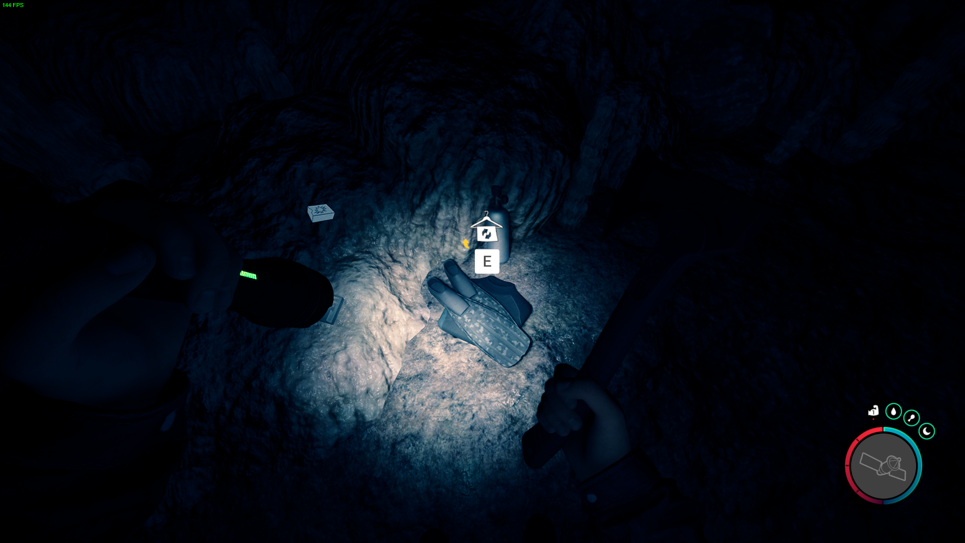 Find the Wetsuit and valuable loot inside the cave.