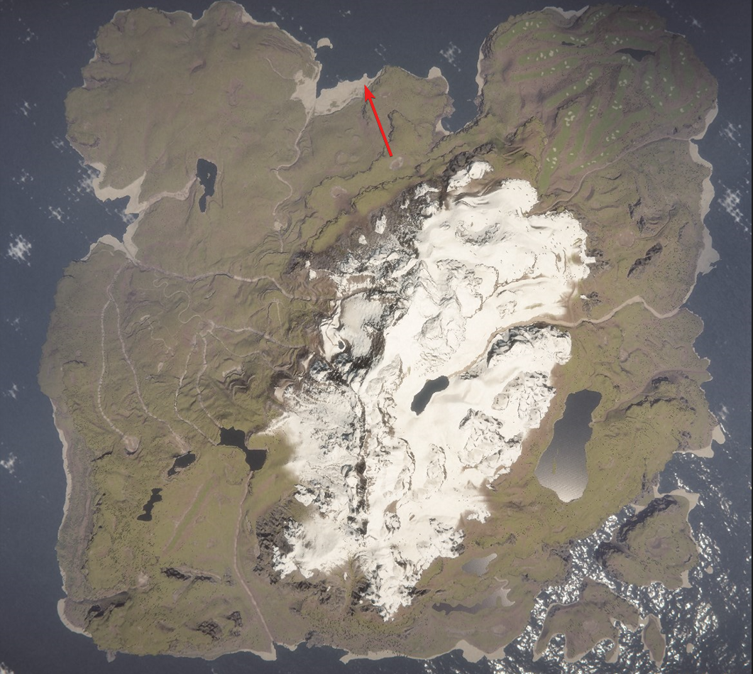 Locate the Machete on the north side of the island.