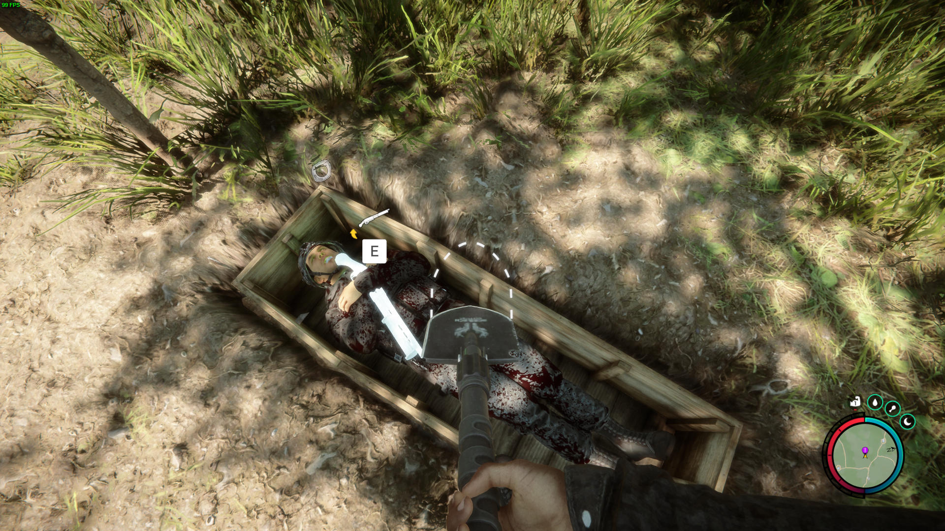 As the wooden coffin is unearthed, anticipation builds as to what lies within—the Shotgun