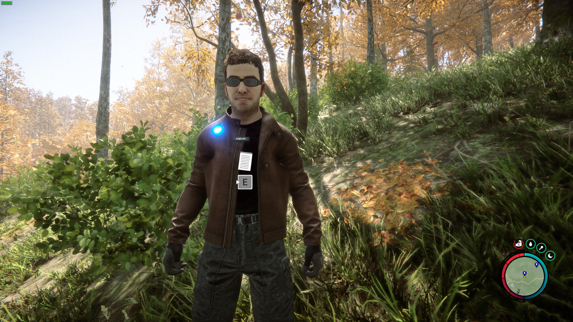 Discover the leather jacket pinned to a package of clothes inside a northwest cave.
