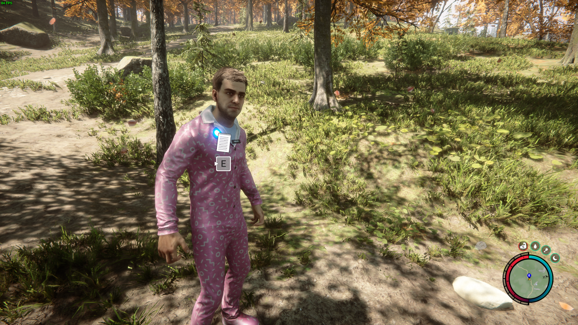 Locate the pajamas on a shelf in a red corridor inside a bunker northeast of the island.