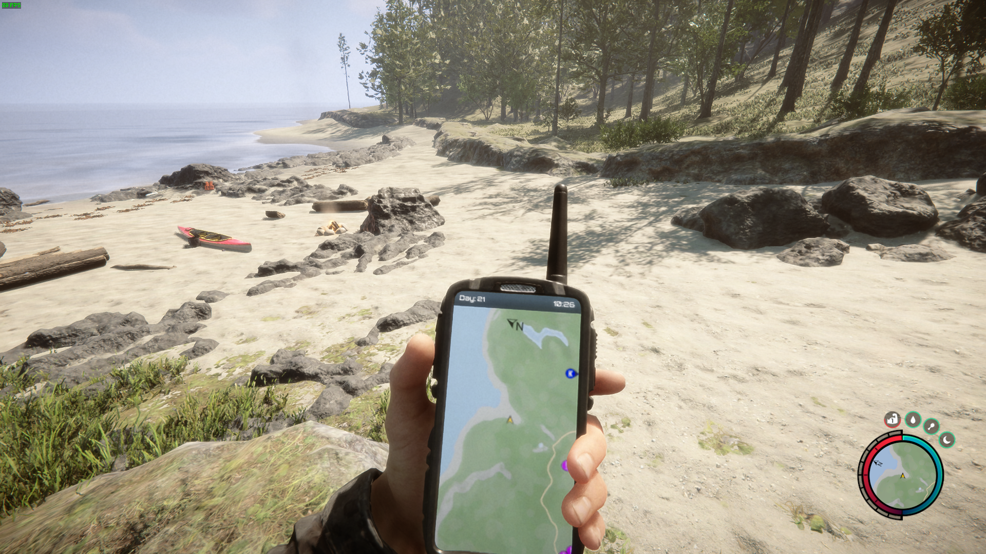 Find the Camouflage Suit near the serene beach, blending Virginia into the wilderness.
