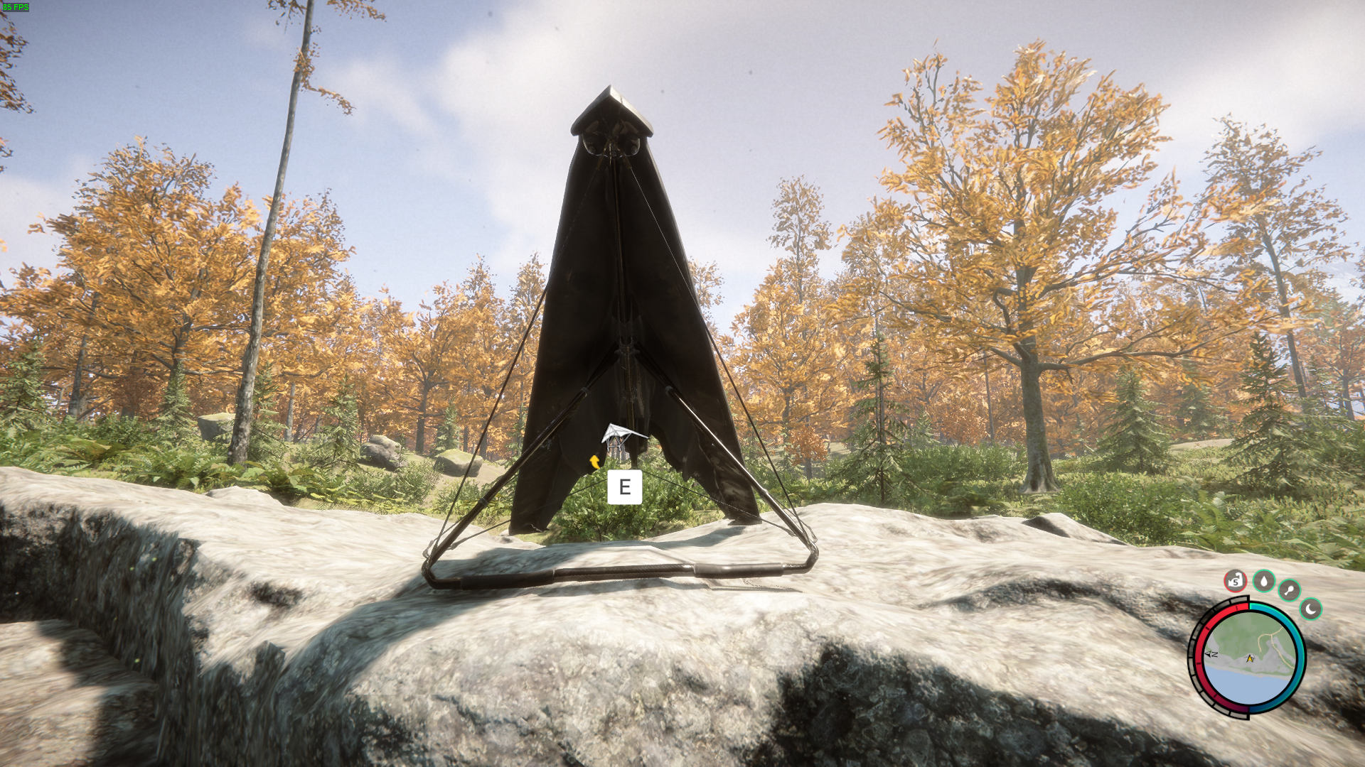 Interact with Hang Gliders to pick them up for flight.