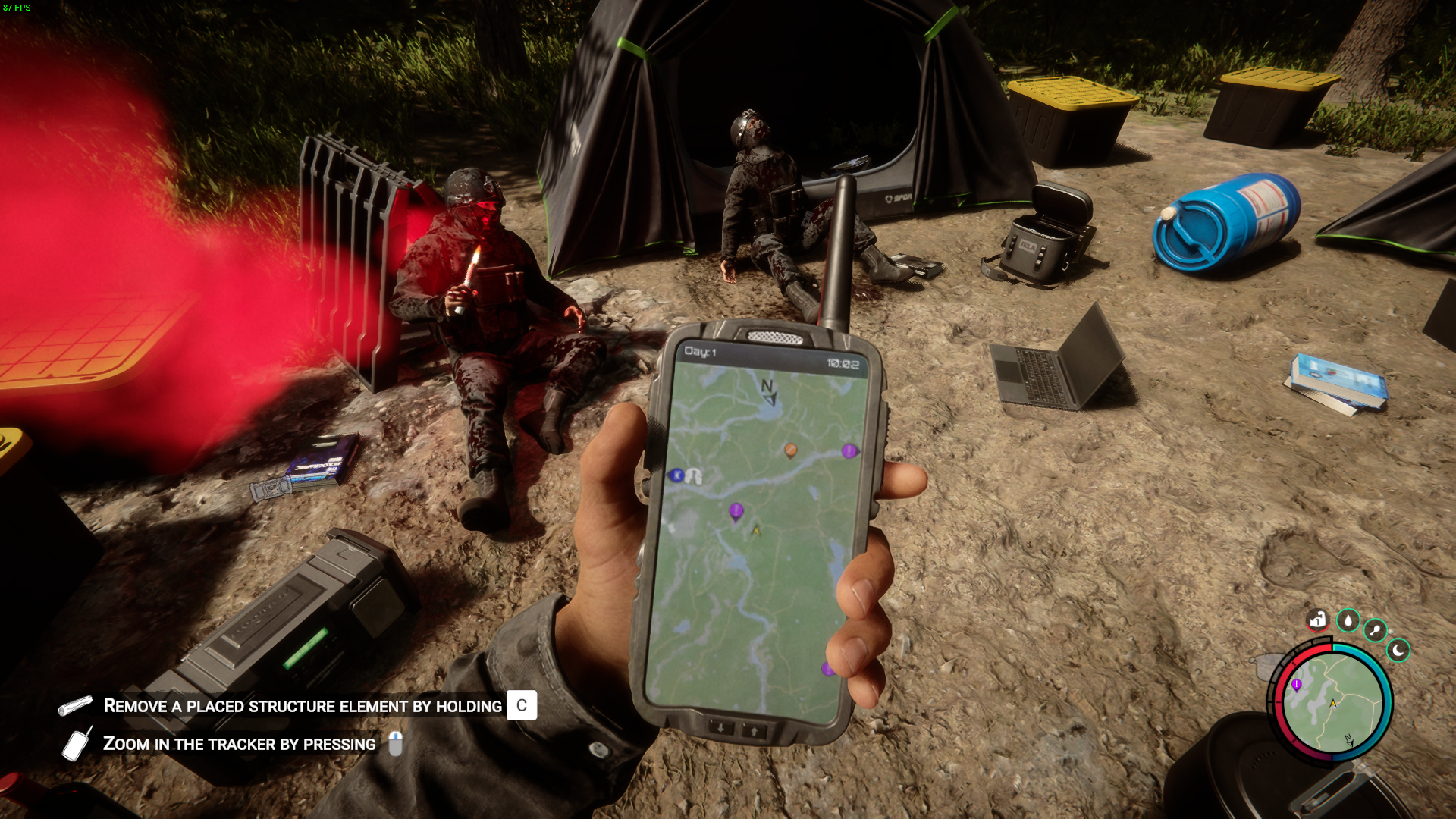 Exploring hidden areas with the help of GPS locator beeps.