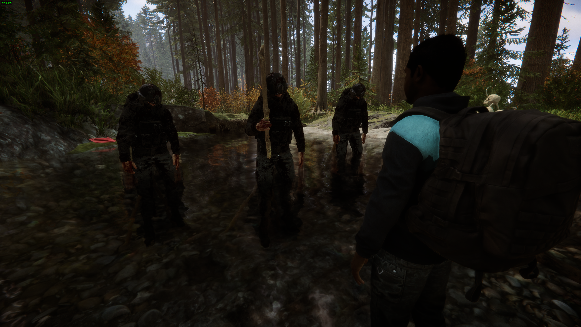 When you encounter three deceased soldiers, it indicates that you are in the right location.