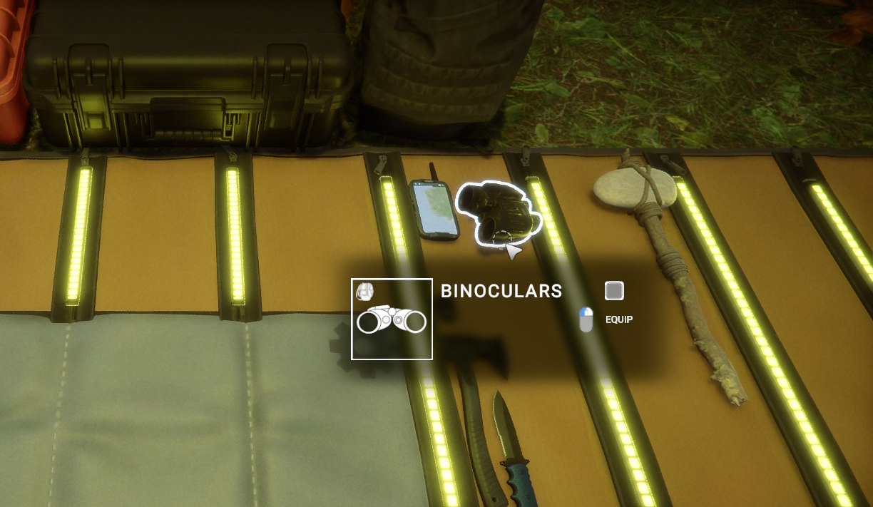 Spot threats and resources from a safe distance with the Binoculars' zoom feature.