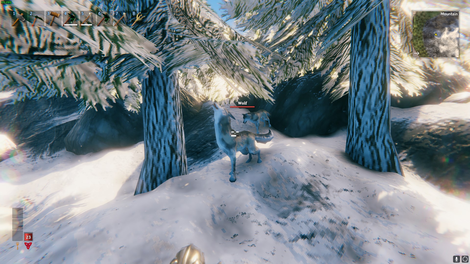 Wolves can be found in the Mountain biomes.