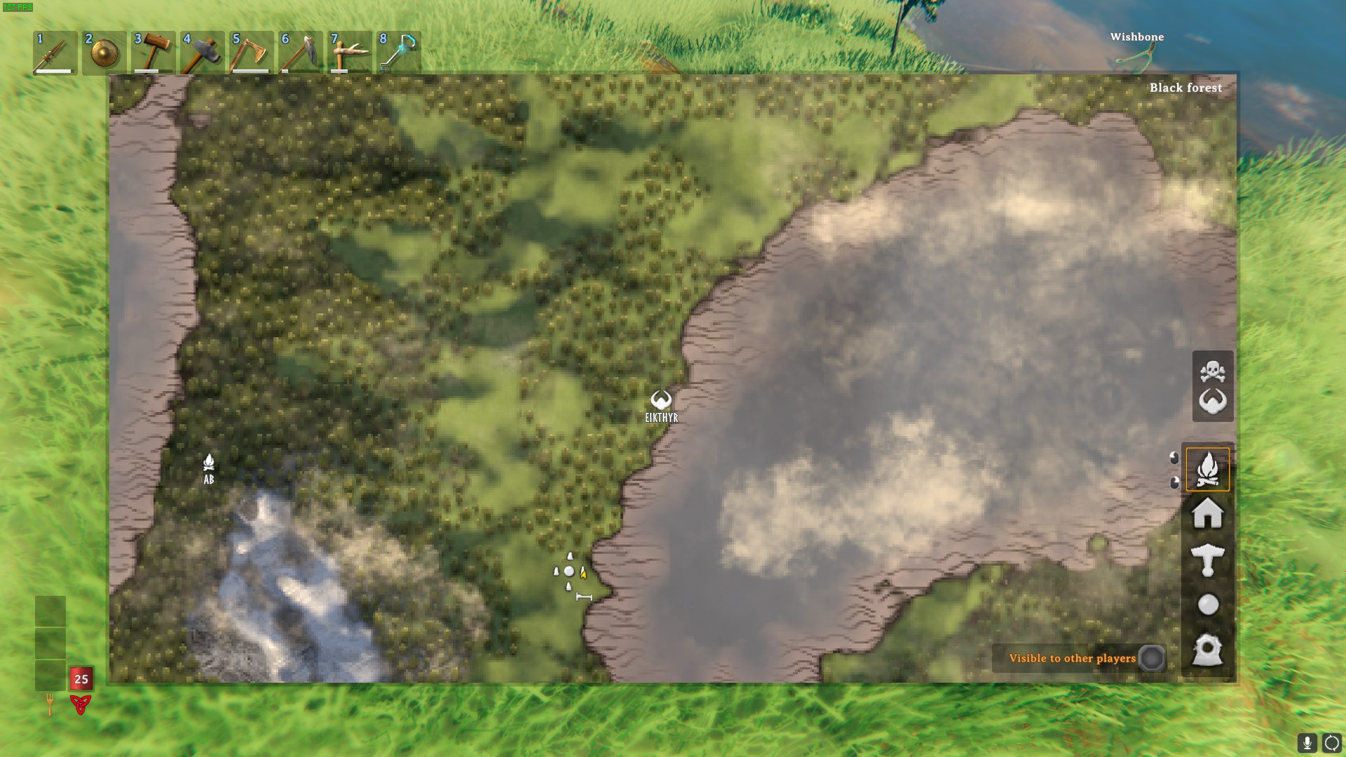 Eikthyr icon on the map will bring you to the Altar.