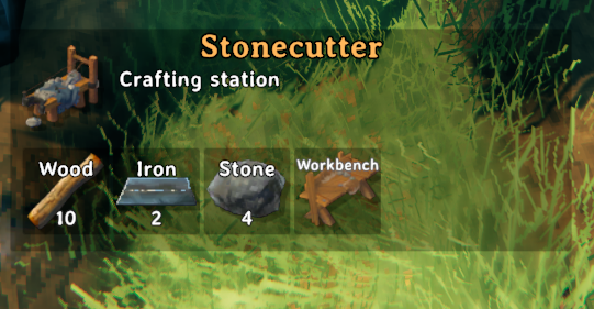 Required resources to craft the stonecutter.