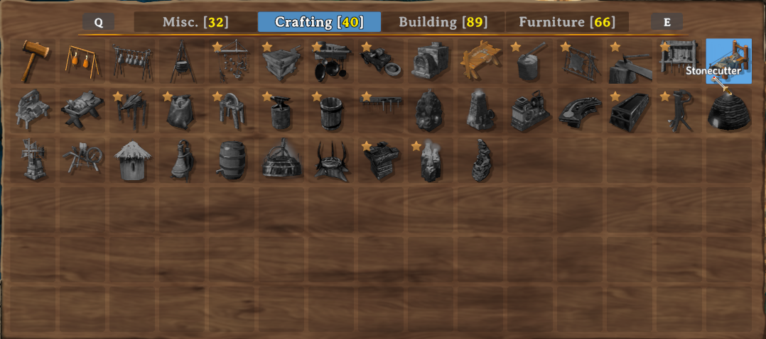Crafting panel.