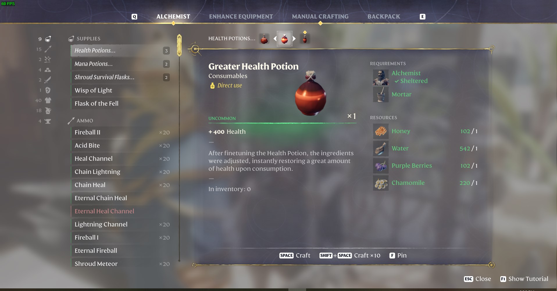 Utilize Purple Berries in crafting health potions.