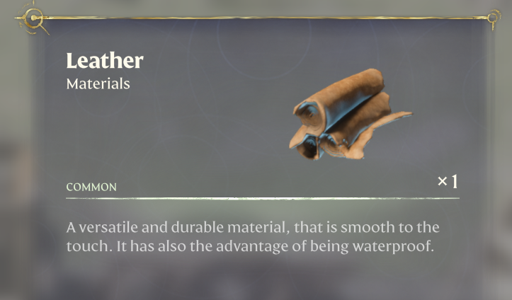 Craft high-end armor, upgrade Gliders, and furnish your base with leather, essential for Enshrouded survival.