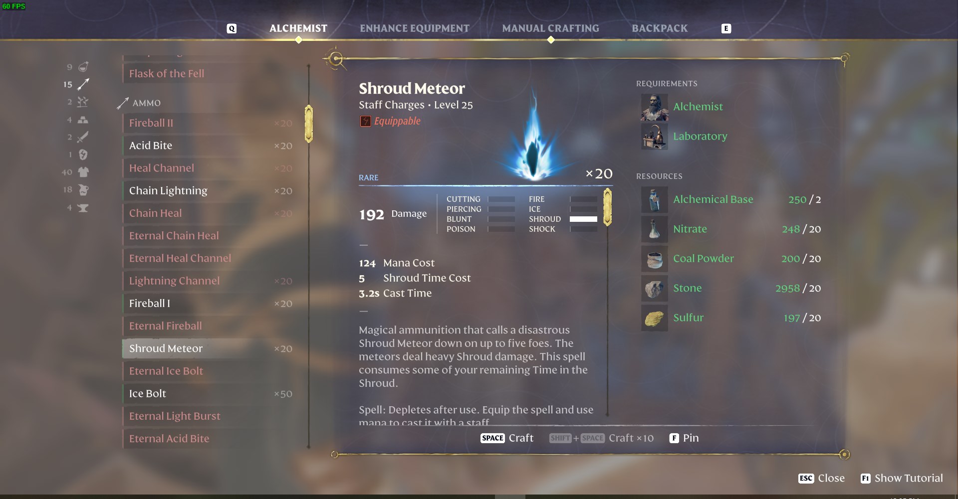 Craft powerful items like the Shroud Meteor and Greater Mana Potions using Alchemical Bases.