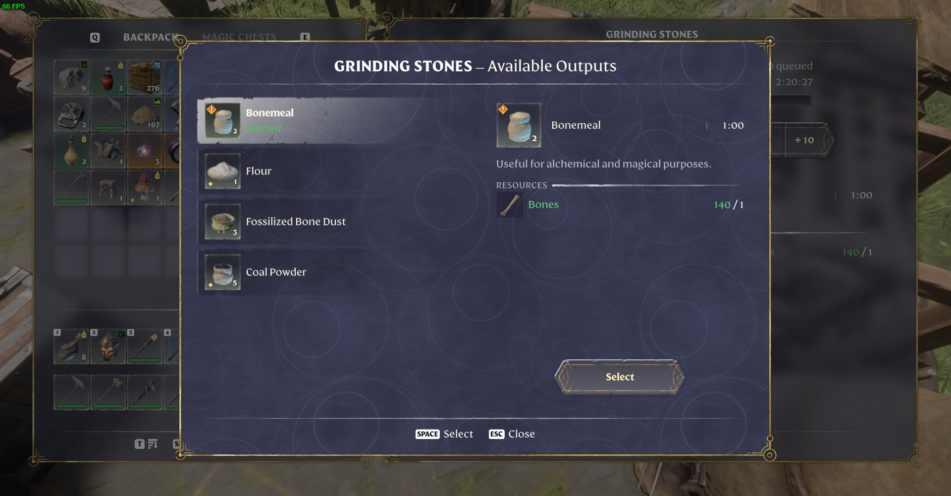Construct a Grinding Stone at your base using Flintstone and Stone from the Alchemist's Workshops.