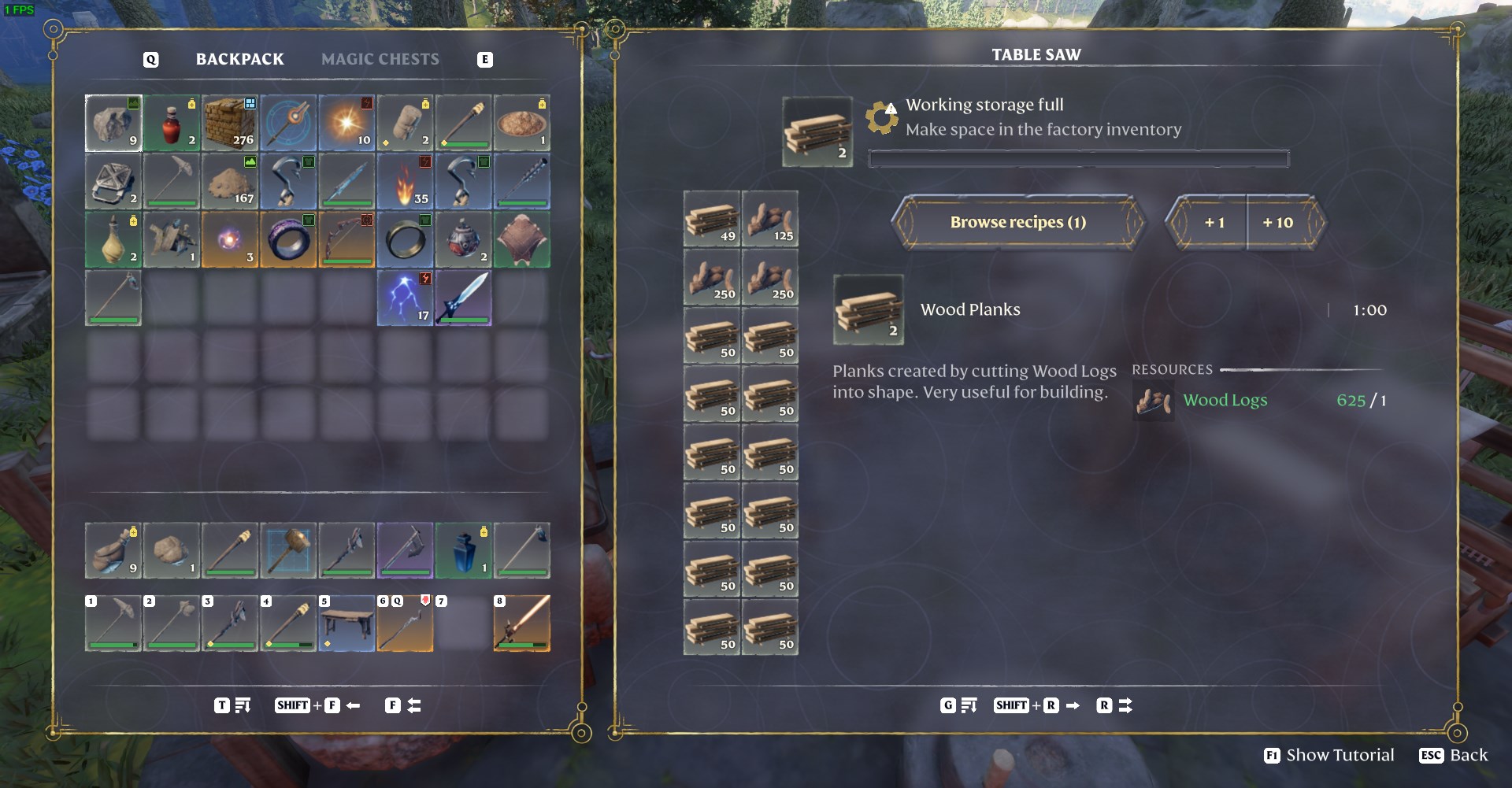 Upgrade your storage with crafted chests.
