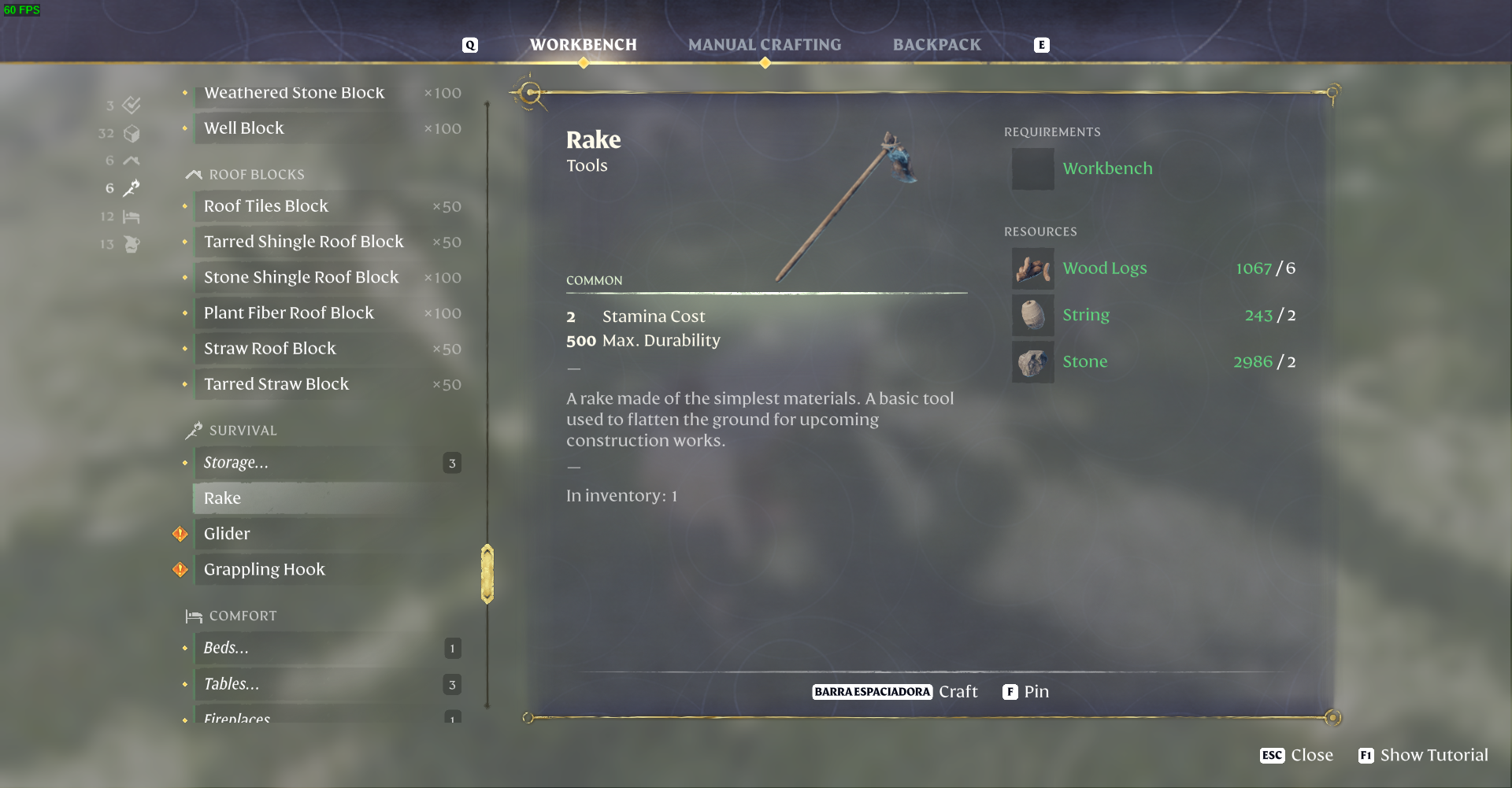 Reach Level 2 and unlock the Blacksmith to access the crafting recipe.