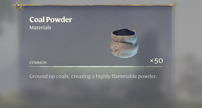 Ingredients you need: Shroud Spores, Coal Powder, Shroud Liquid, Sulfur.