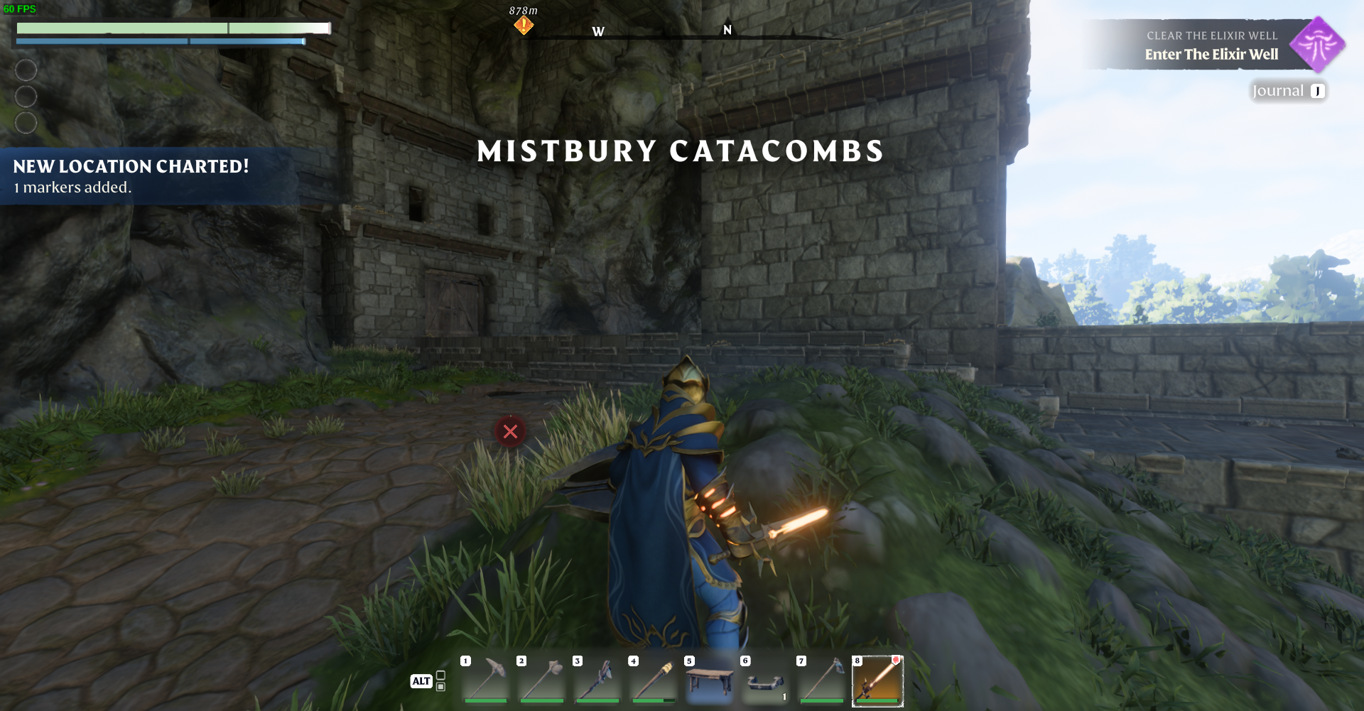 You can circumvent catacombs and ascend the hill for a more direct route.