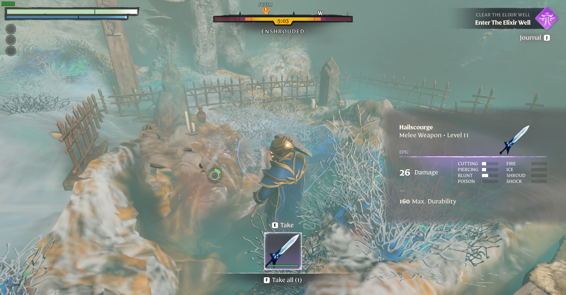 In the corner, you will see two graves, and the left grave is the one you need.