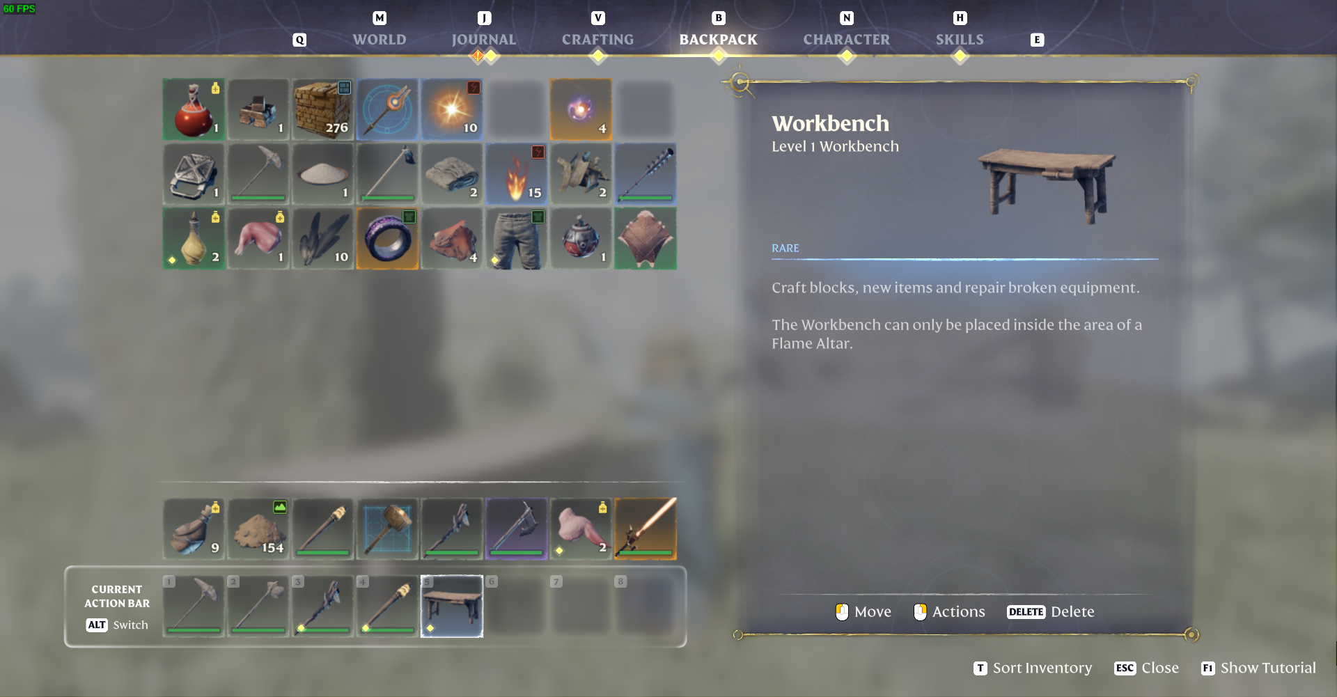 Access the Workbench and navigate to the crafting menu.