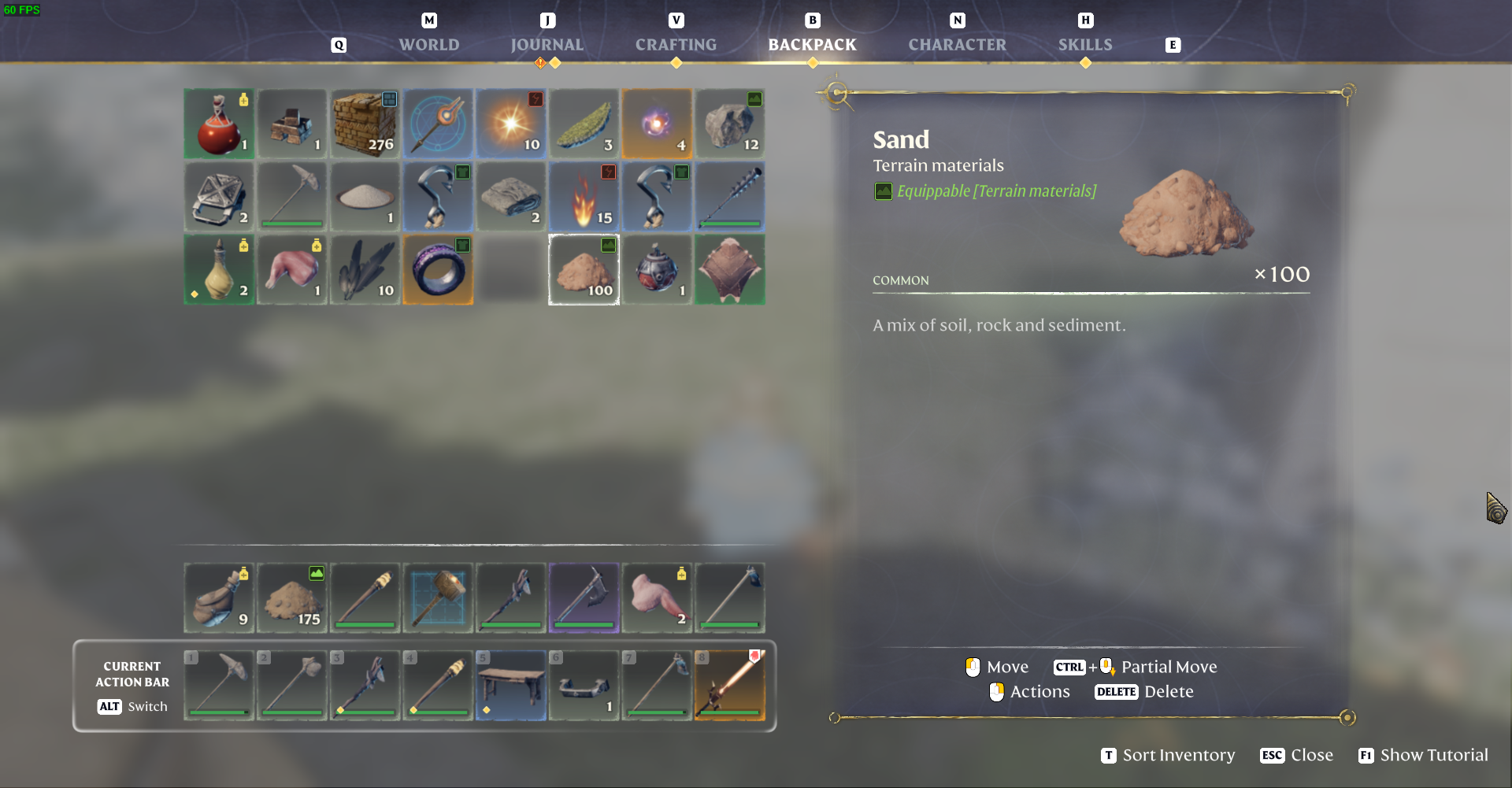 Utilize sand to thrive in Enshrouded's challenging landscape.