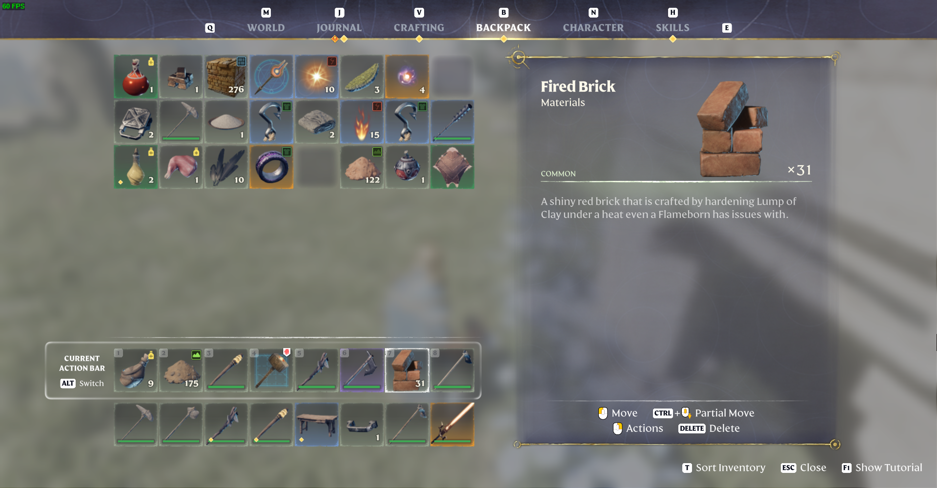 Awaken the Carpenter from his Ancient Vault to begin crafting Fired Brick.