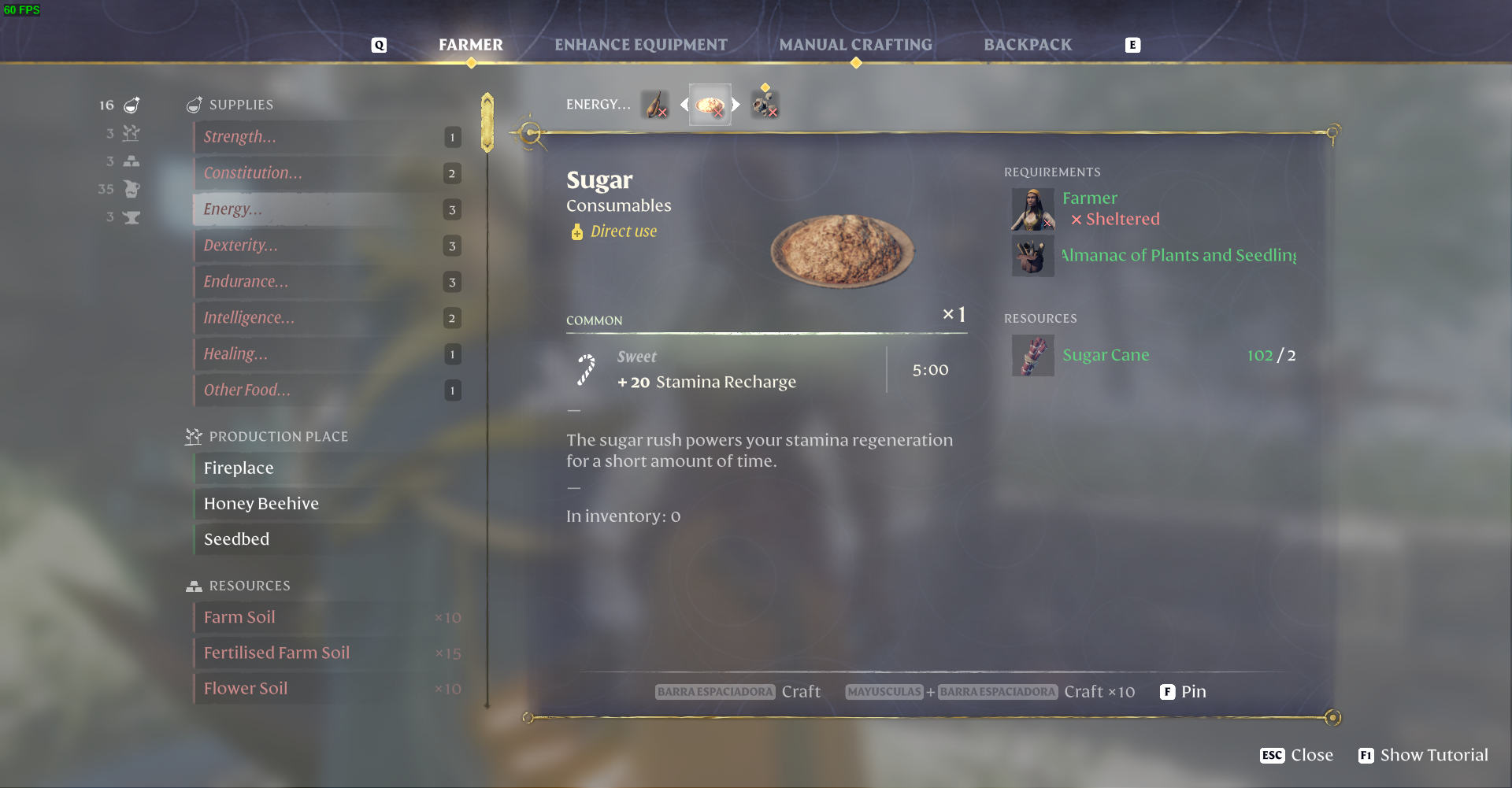 Craft Sugar with just 2x Sugar Cane.