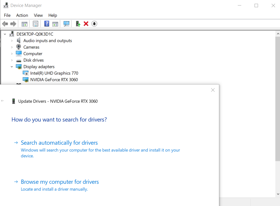 Open Device Manager.