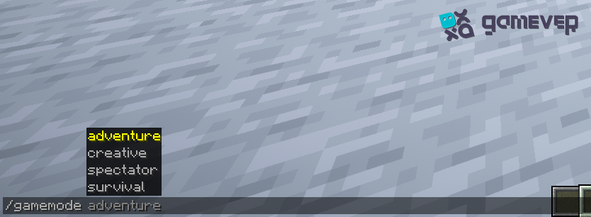 Entering the "gamemode" command