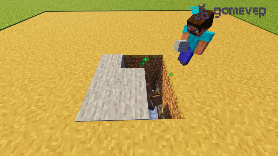 Closing the villagers with stone blocks