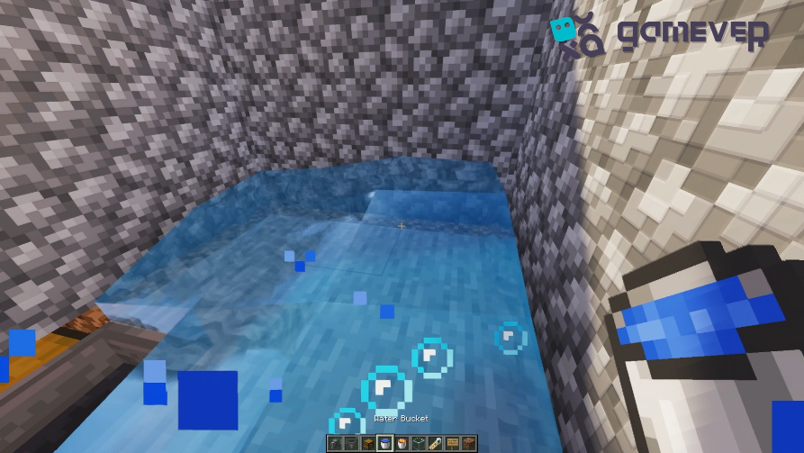 Water spill on the opposite side