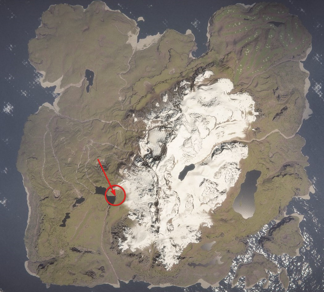 Head to the cave at the lake in the west side of the mountain.