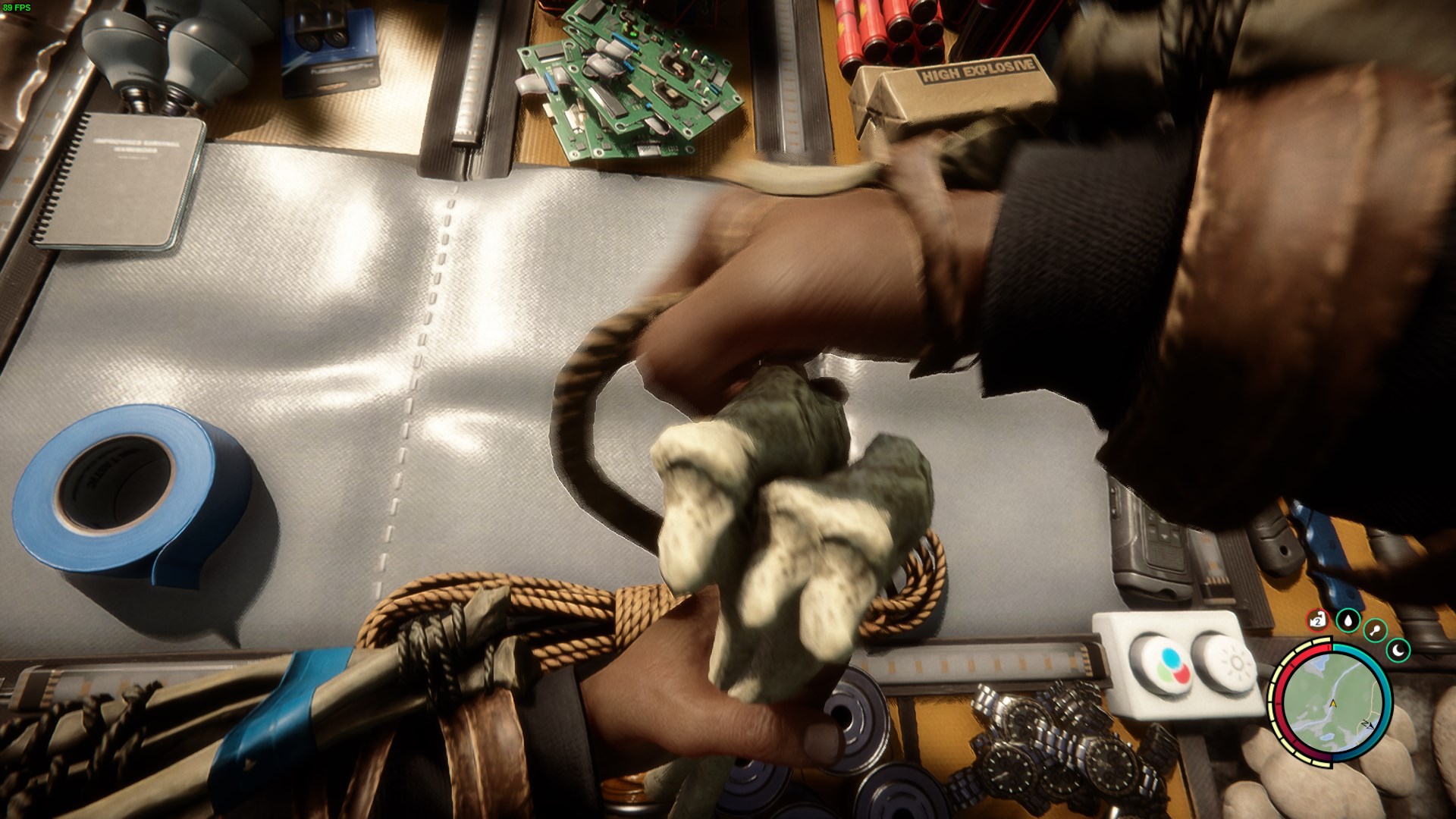 Combine items in the inventory to craft Bone Armor segments.