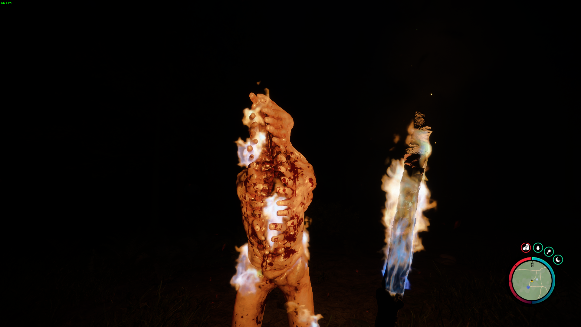 By attacking with the igniting torch, the enemies will get fire damage additionally.