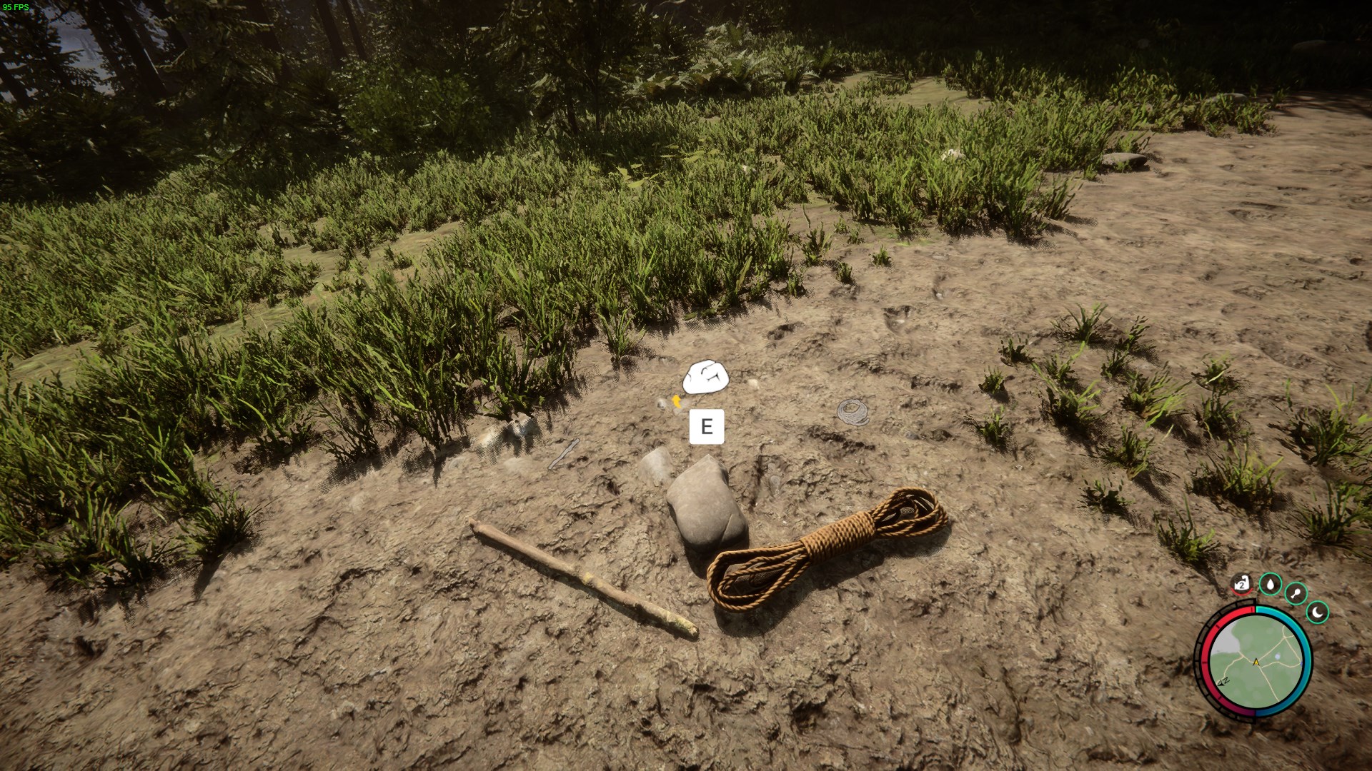 Gather sticks, rocks, and rope to craft the repair tool.