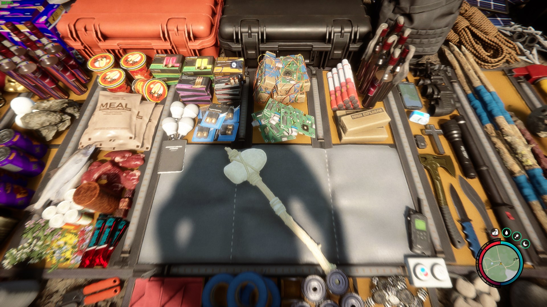 Equip the repair tool to seamlessly patch up base and trap damage.