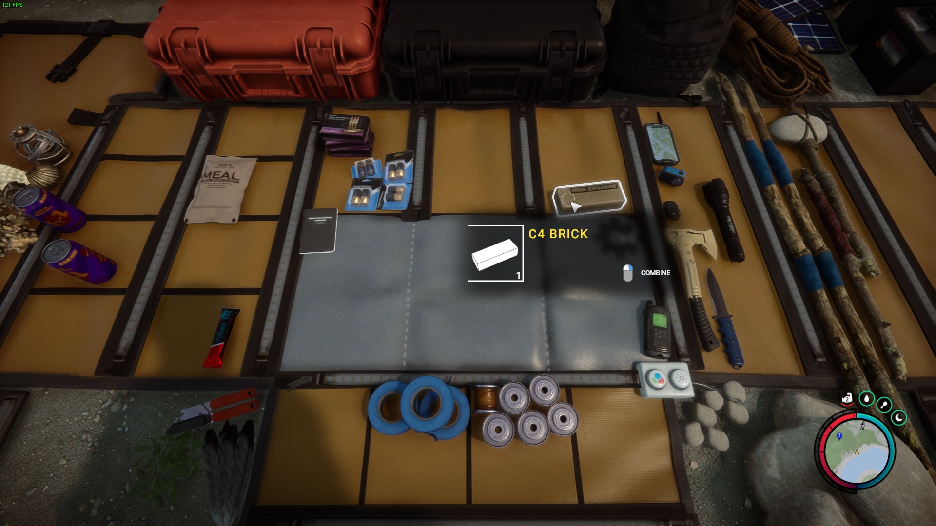 You can find C4 brick in the crates near the corpses.