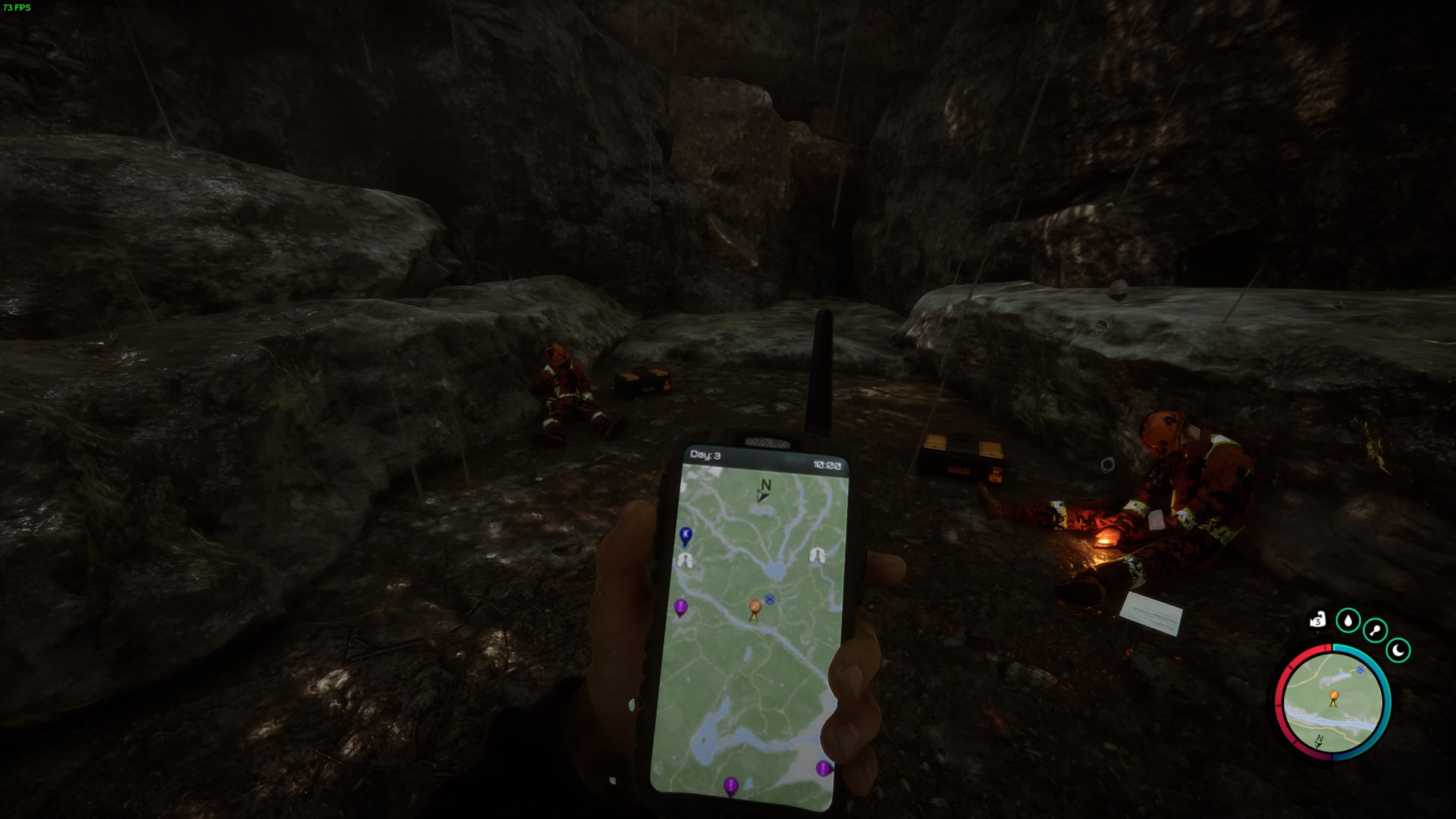 Look for a deceased individual holding a light.