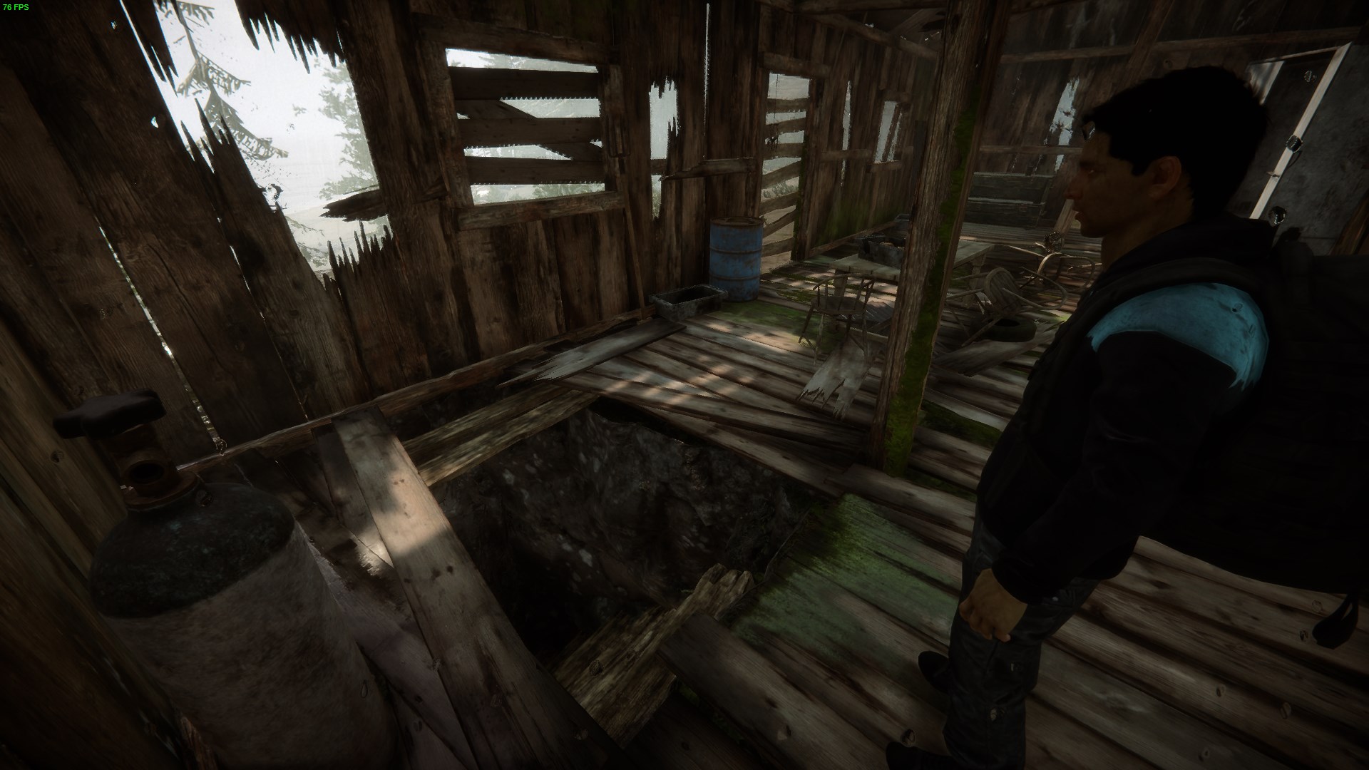 Break through wooden barriers.