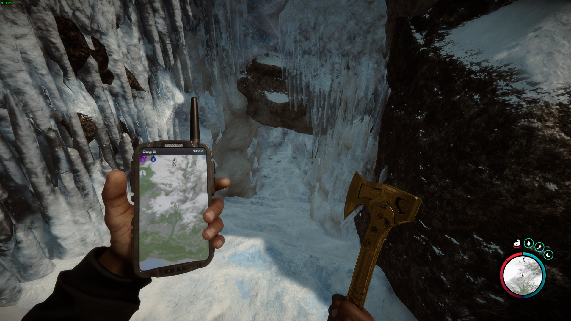 Look for an icy cave.
