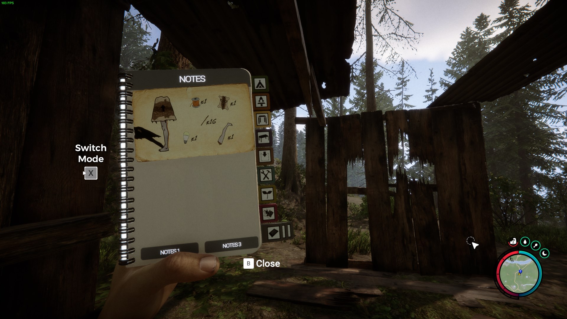 Gather materials to craft the creepy lamp.