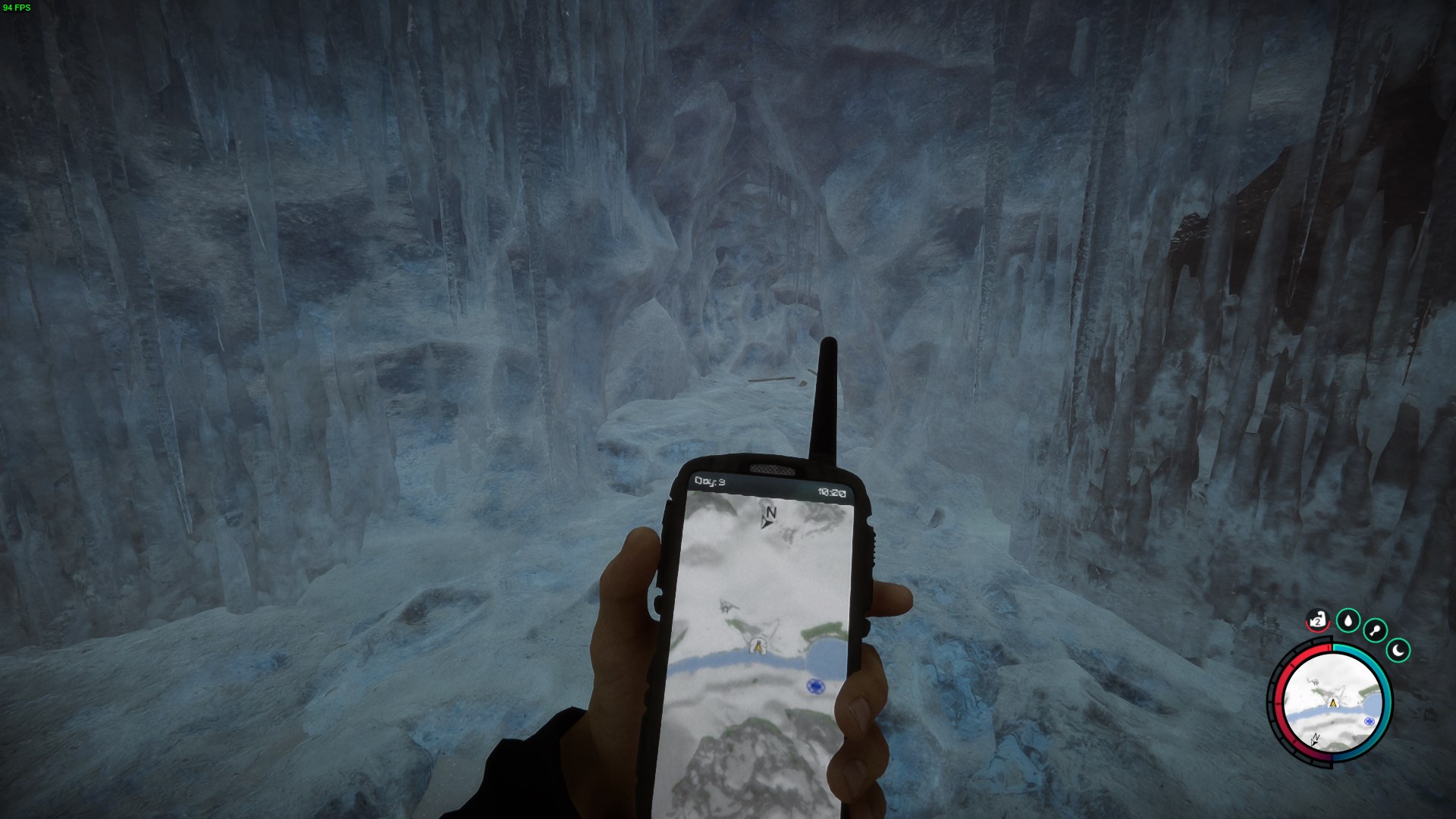 Enter the icy cave.