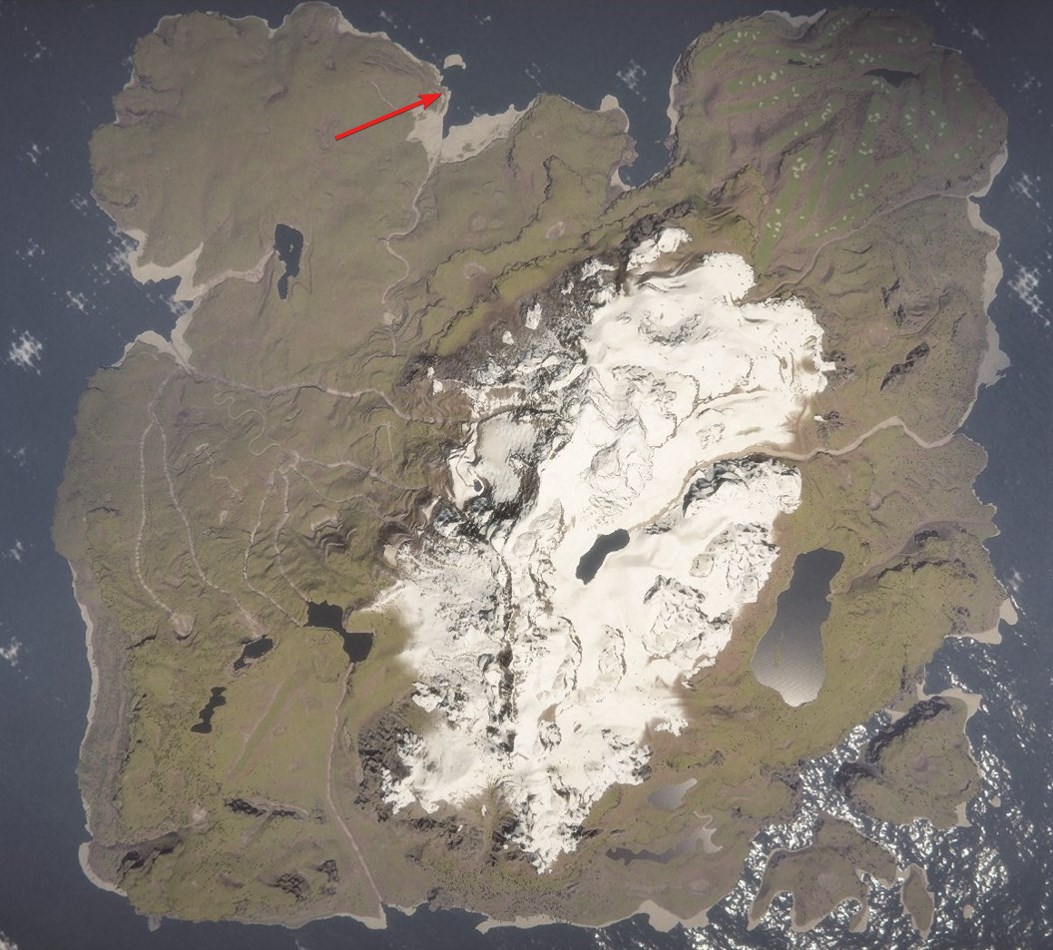 Head to the north of the island. 