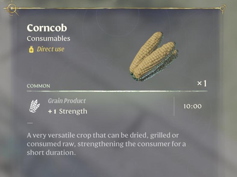 Corncob is available to characters in the early phase of the game.