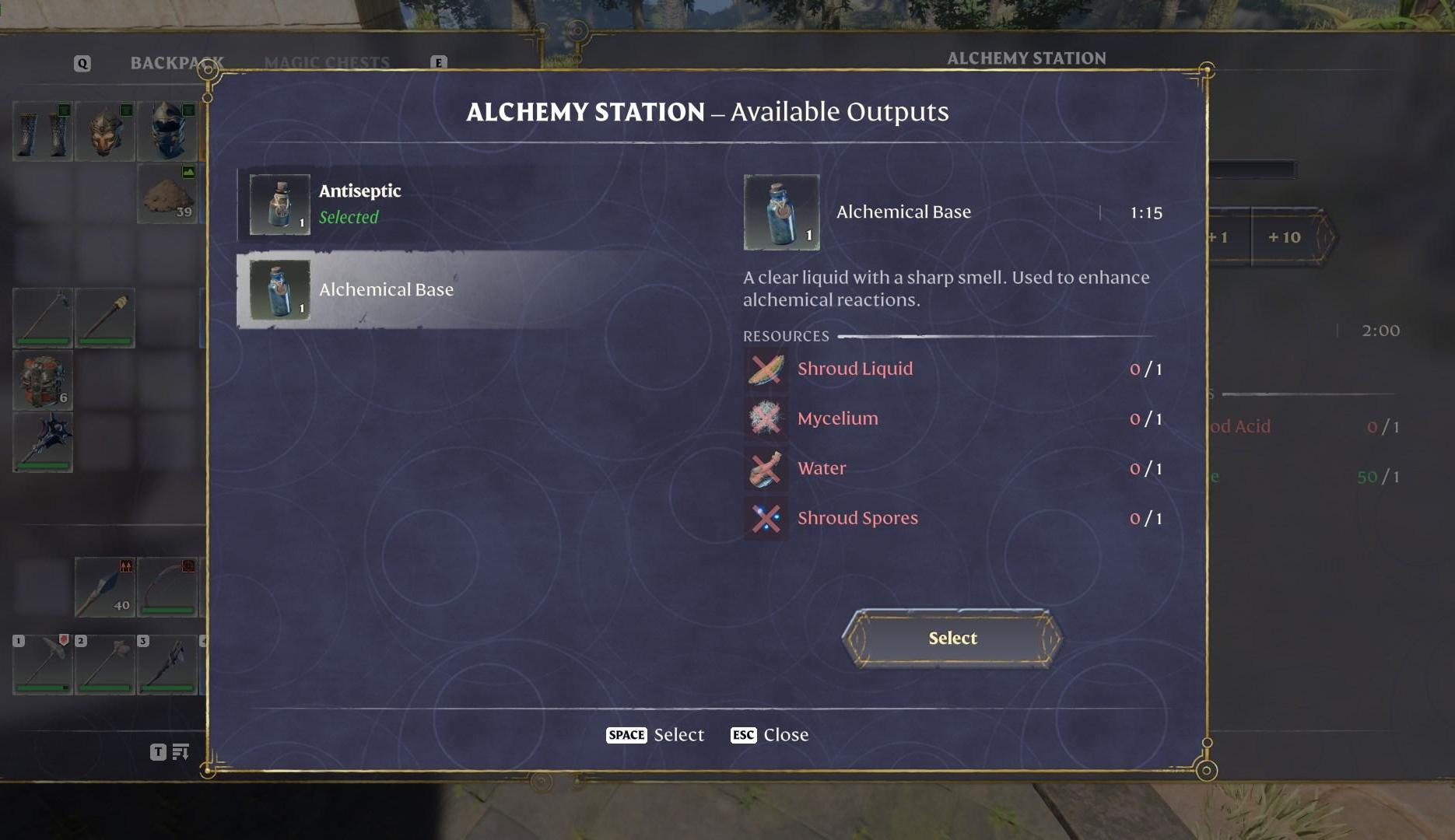Mycelium is one of the ingredients of the Alchemical Base.