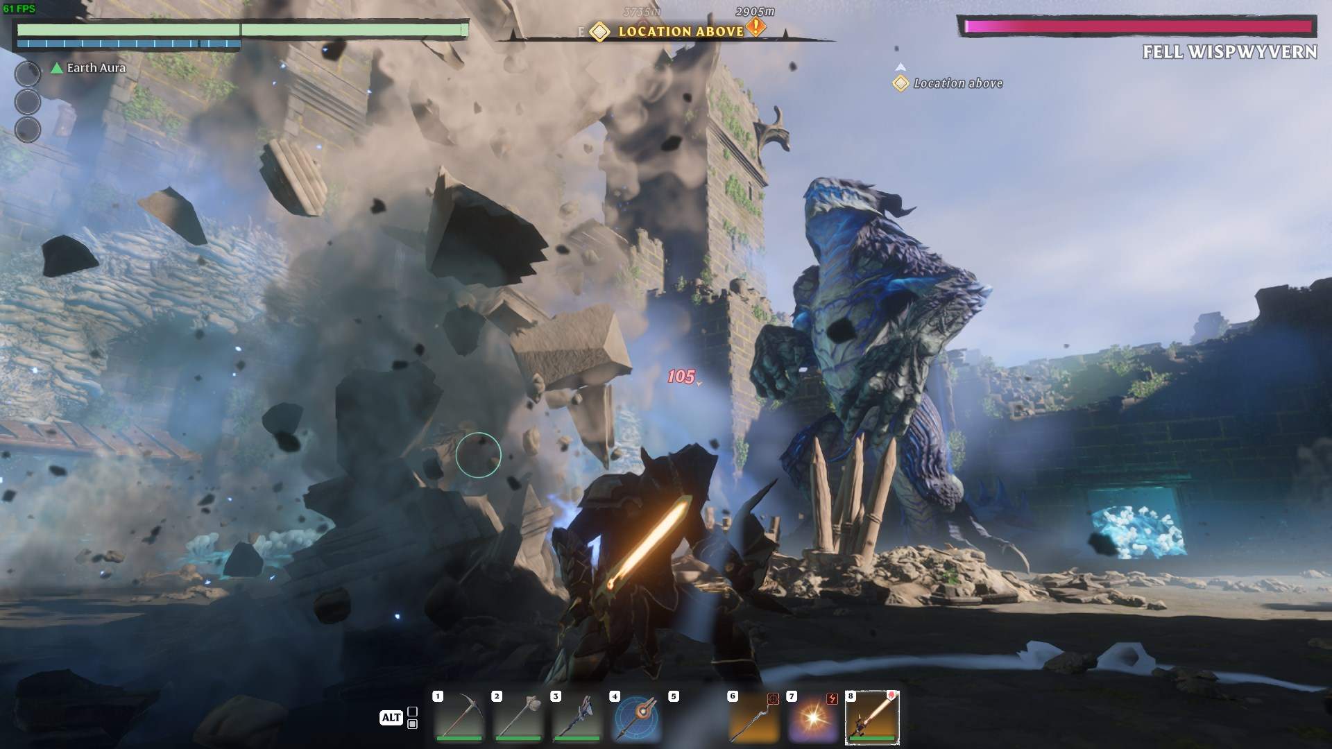 Keep moving to avoid the Fell Wispwyvern's devastating attacks.