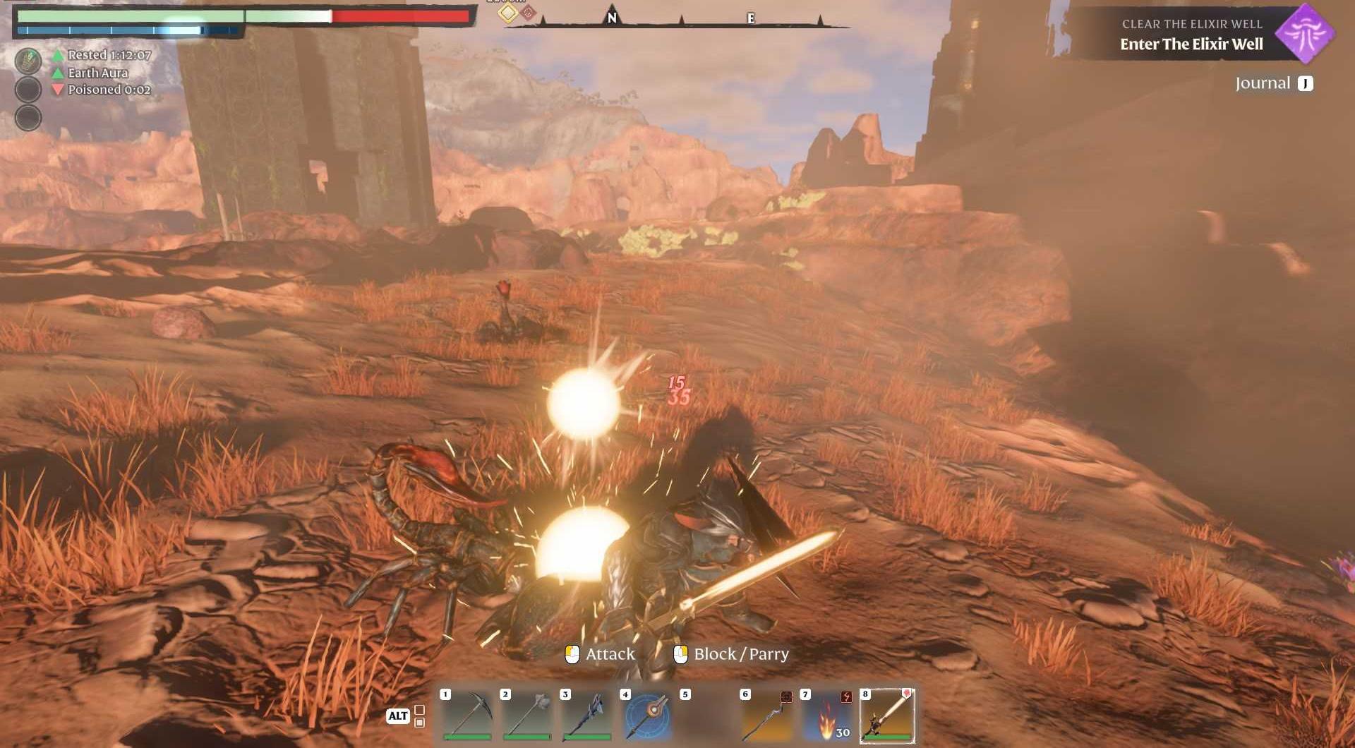 Defeat scorpions to obtain Poison Sacks.